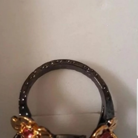 New Vintage style pink tourmaline flower ring - Picture 4 of 5